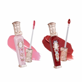 Flower Knows Violet Strawberry Rococo Glowy Lip Gloss G01 Strawberry Rococo Cloud Lip Cream Matte Liquid Lipstick S08 Set