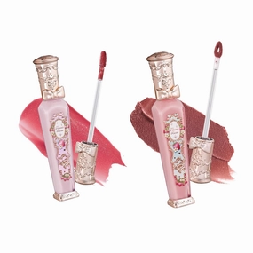 Flower Knows Violet Strawberry Rococo Glowy Lip Gloss G02 Strawberry Rococo Cloud Lip Cream Matte Liquid Lipstick S04 Set