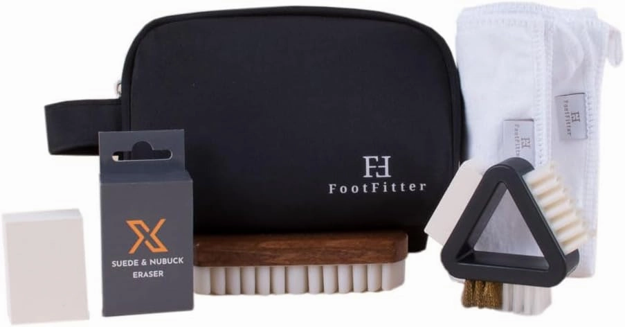FootFitter Travel Clean & Restore Suede and Nubuck Dopp Bag Kit, Revitalizing Cleaning Care Set for Delicate Materials