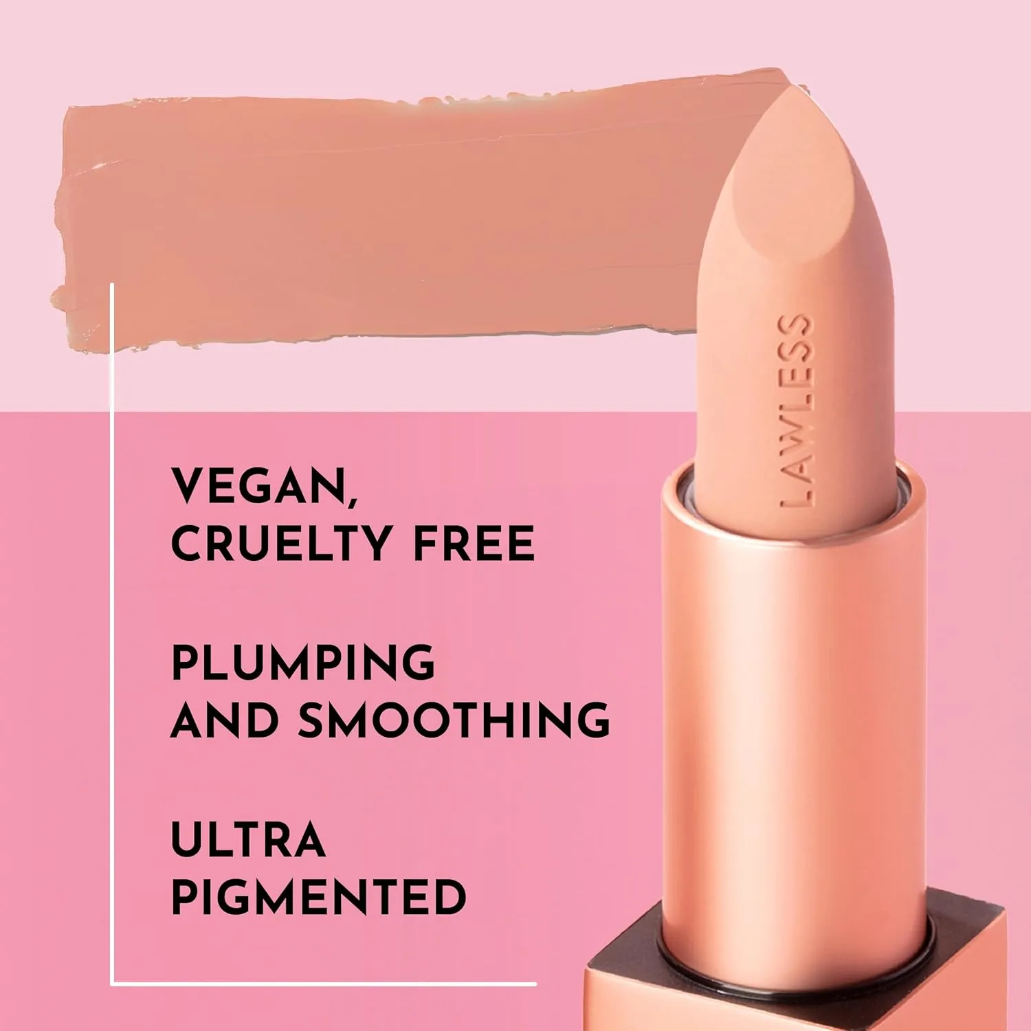 Forget the Filler Lip-Plumping Line-Smoothing Satin Cream Lipstick, Platinum, Pink, 0.1 Ounce