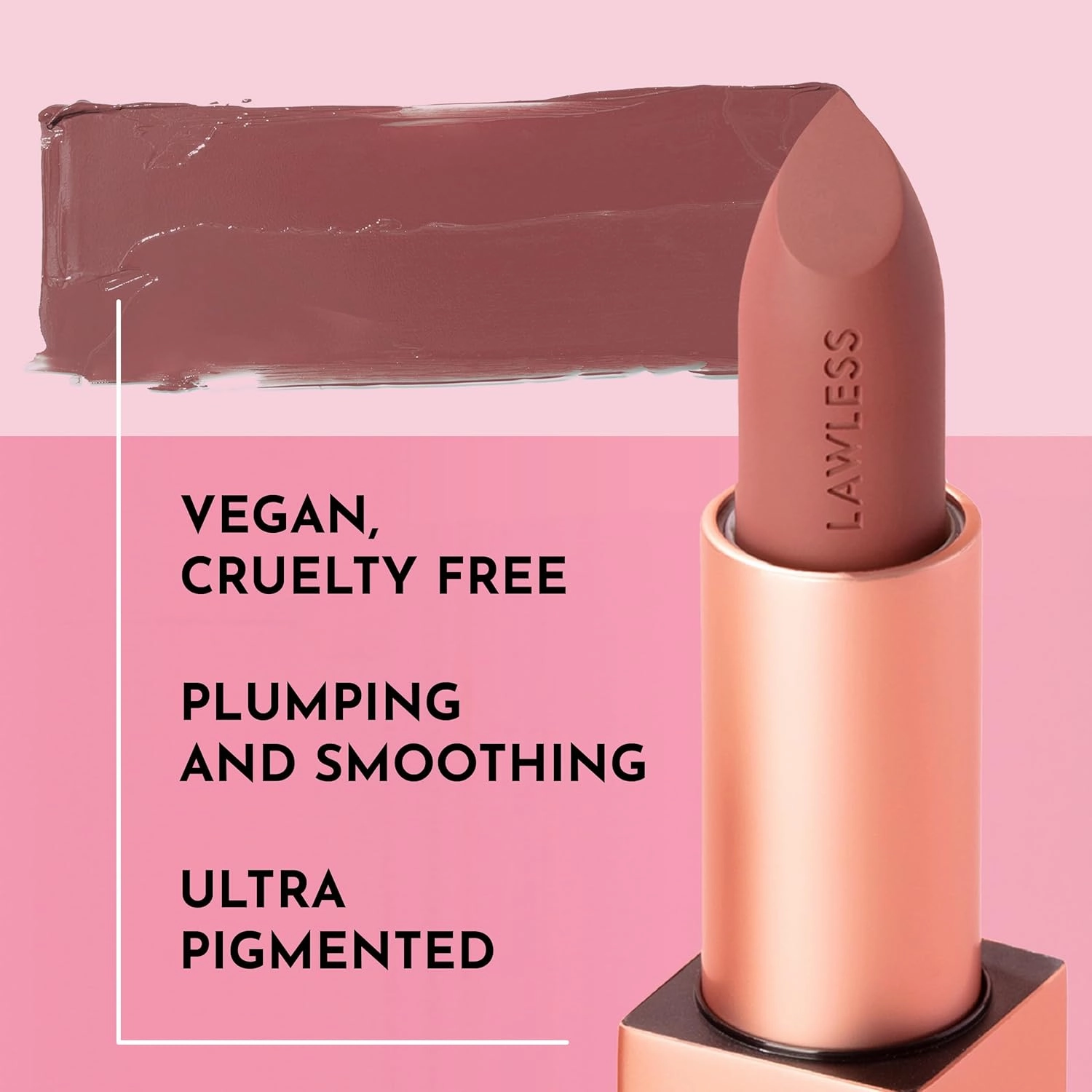 Forget the Filler Lip-Plumping Line-Smoothing Satin Cream Lipstick, Morocco, Pink, 0.1 Ounce