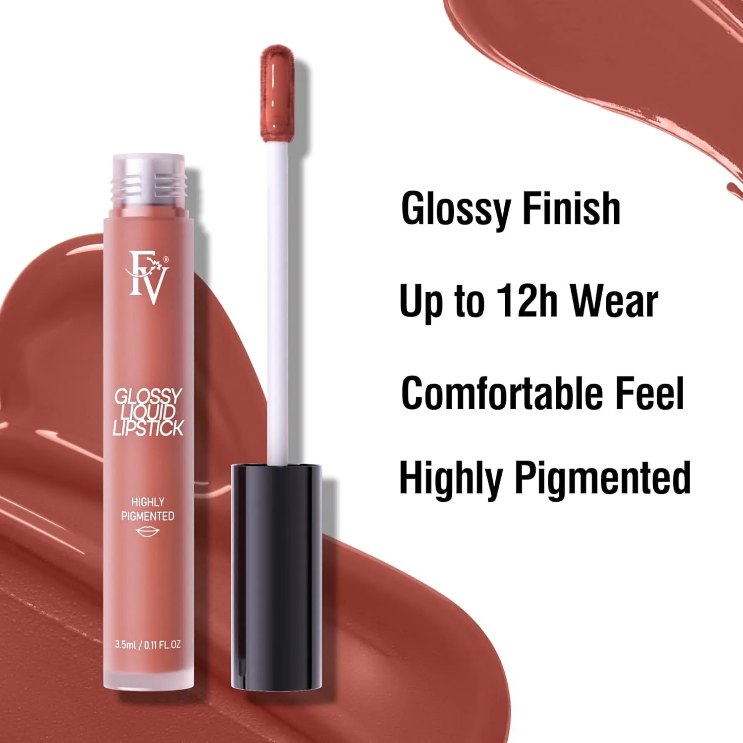 FV 3pcs Liquid Lipstick with High-Shine Finish, Highly Pigmented & Nourishing Formula, Long Lasting Lip Gloss for Women, Vegan & Cruelty-free, Royal Coy Punchy, 3.5mlx3