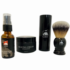 G.B.S Sandalwood Shaving Cream for Easy Glide Shaving, Pre-Shave Oil