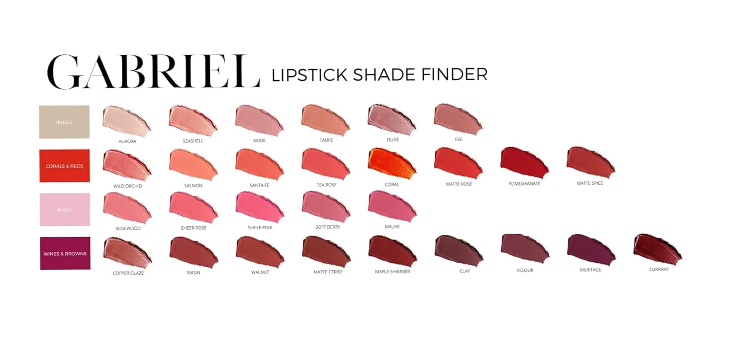 Gabriel Cosmetics Lipstick (Pomegranate - Deep Red/Cool Crème)