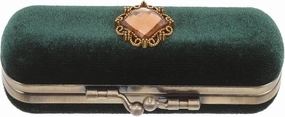 GALPADA Lipstick Case with Mirror Velvet Lipstick Box Vintage Lipstick Hodler Lip Balm Organizer Bag Makeup Storage Organizer for Purse Travel
