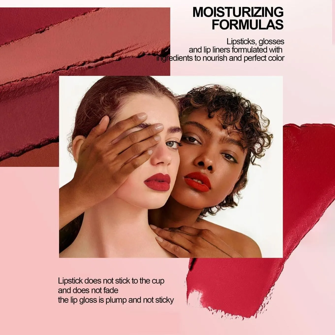 Genli Glaze Oil Balm, Genli Pink Drip Lipstick, Nuewskin Lip Balm, 24h Long-Lasting Moisturizing Smooth Shine Balm Set(05#-Rose Bite)