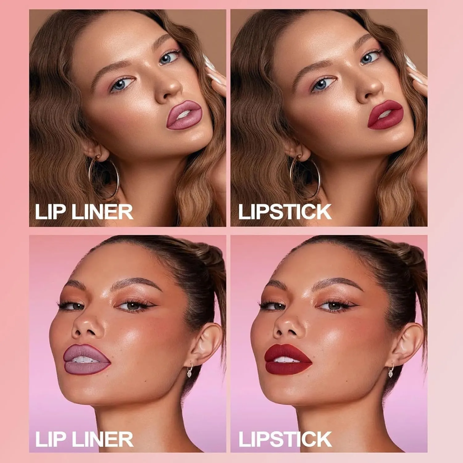 Genli Glaze Oil Balm, Genli Pink Drip Lipstick, Nuewskin Lip Balm, 24h Long-Lasting Moisturizing Smooth Shine Balm Set(05#-Rose Bite)
