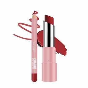 Genli Lifter Glaze Oil Balm and Lip Liner Set, Pink, 2 Piece Moisturizing Lip Care (04# Peach Quench)