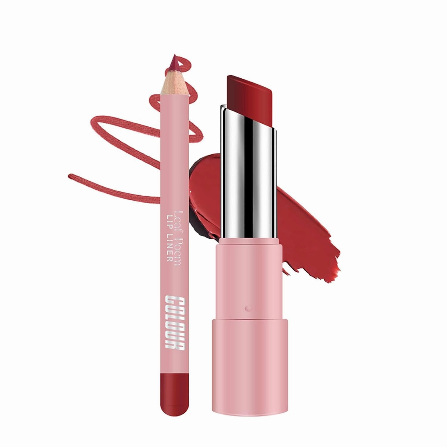 Genli Lifter Glaze Oil Balm and Lip Liner Set, Pink, 2 Piece Moisturizing Lip Care (04# Peach Quench)