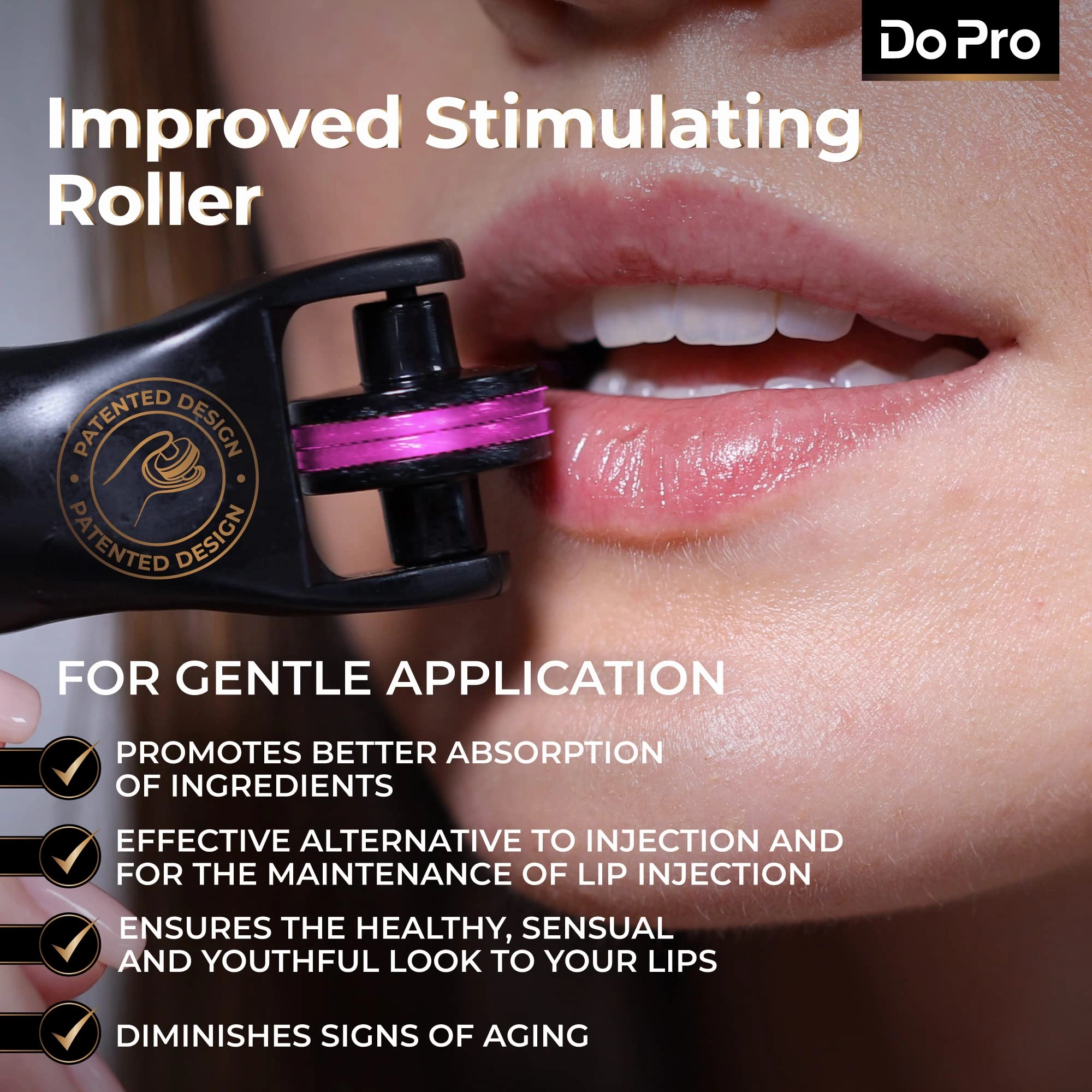 Gentle Lip Lift Stick Boost-In - Plumper Stick with Anti-Aging Stimulating Roller, Plumping Lip Stick with Hyaluronic Acid, Collagen, Vitamin C & E - Volumizing & Hydrating Lip Plumping Serum - 5ml