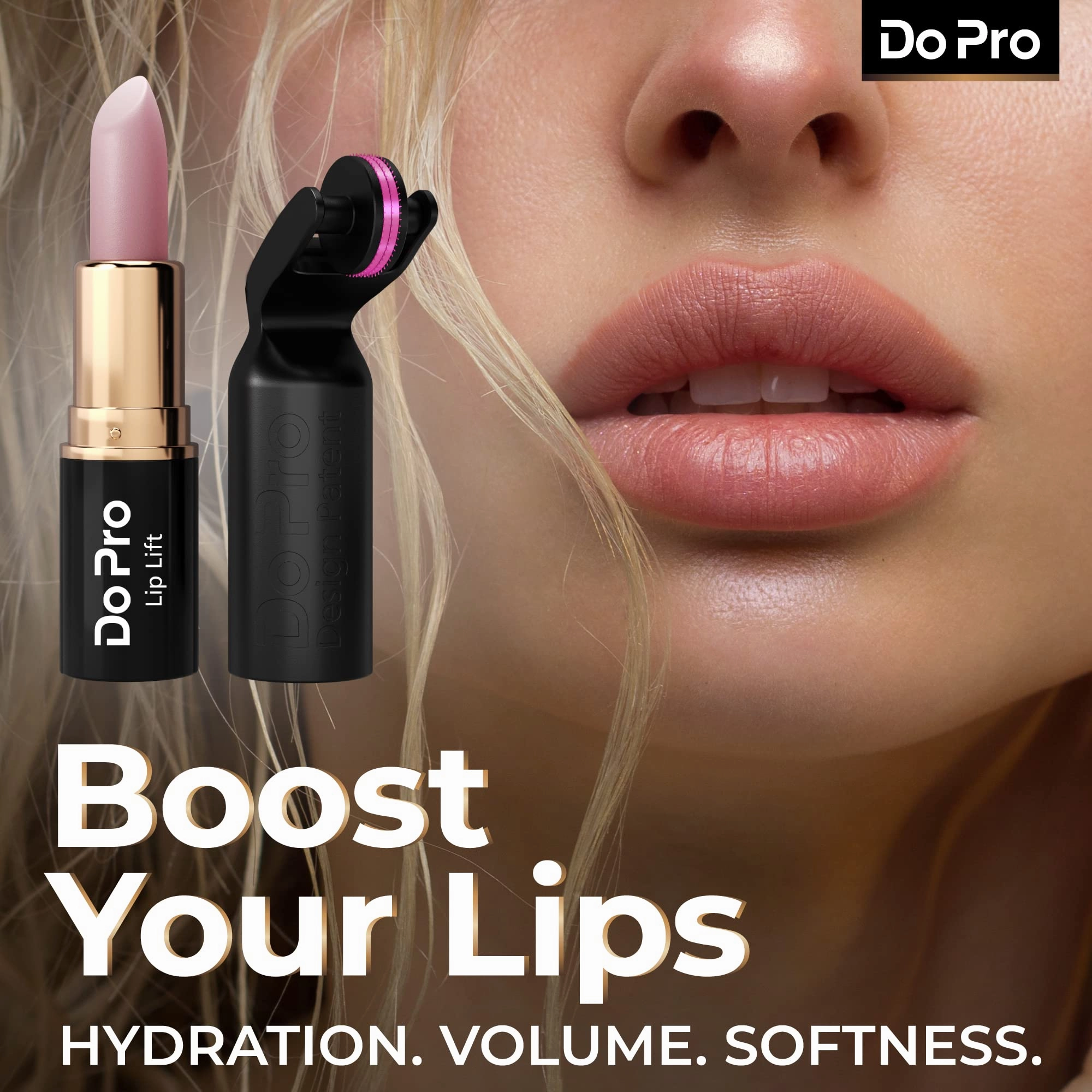 Gentle Lip Lift Stick Boost-In - Plumper Stick with Anti-Aging Stimulating Roller, Plumping Lip Stick with Hyaluronic Acid, Collagen, Vitamin C & E - Volumizing & Hydrating Lip Plumping Serum - 5ml