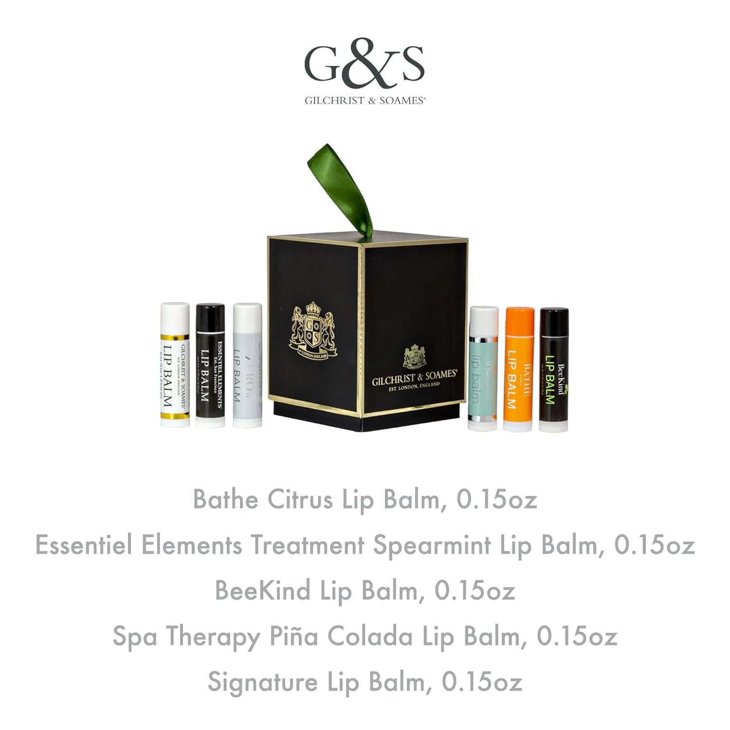 Gilchrist & Soames Lip Balm Sample Kit - Set of 6 (0.15oz each) - Luxury Lip Balm, Nourishing Aloe Vera, Unisex, Daily Use, Travel, and Gifting