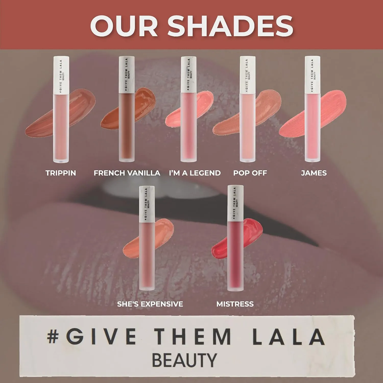GIVE THEM LALA Lip Gloss - High Shine Tinted Lip Gloss - Full Coverage, Pigmented Hydrogloss Lip Makeup for Women - Lightweight, Long Lasting Lip Color - Cruelty-Free, Non-Sticky Lip Glosses (JAMES)