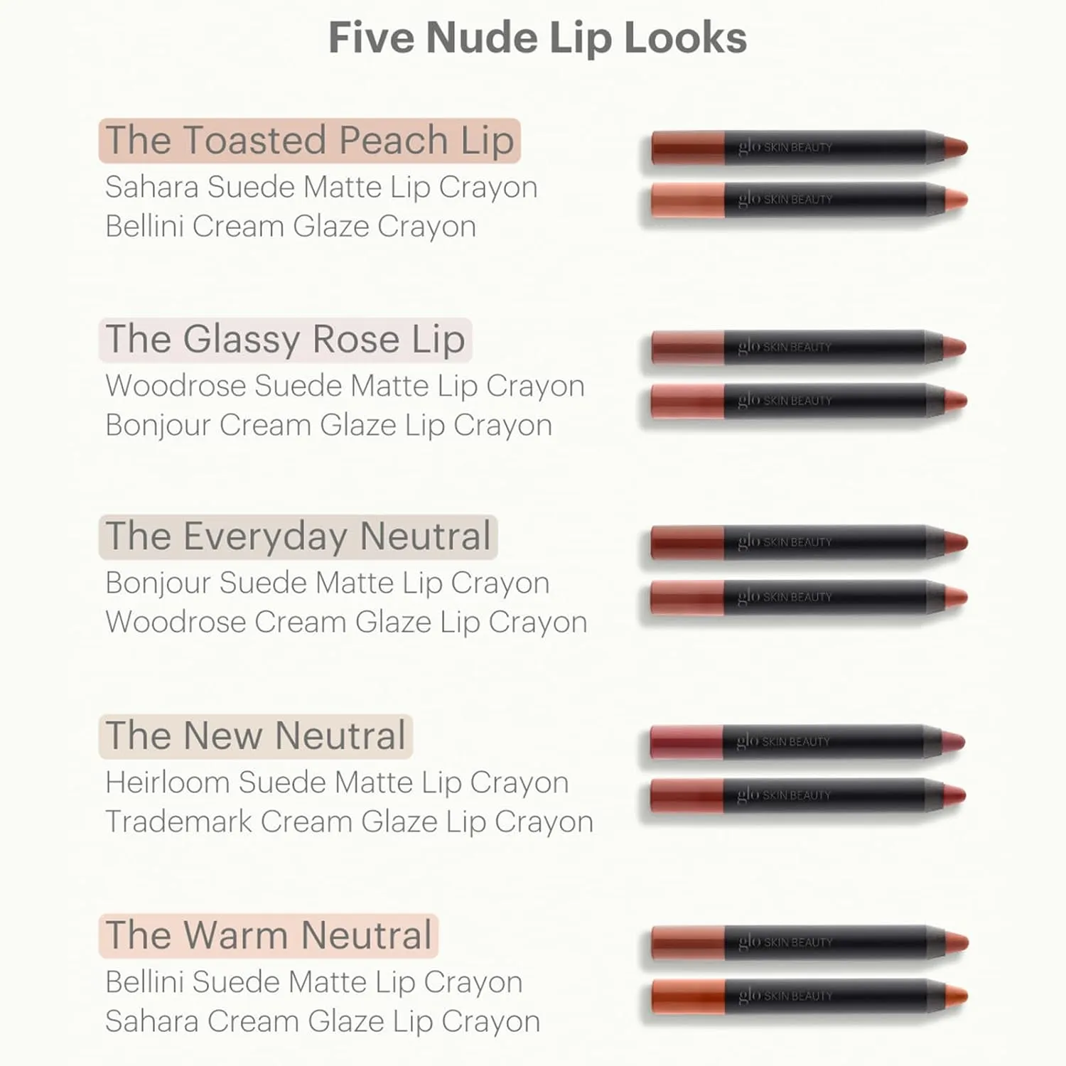 Glo Skin Beauty Cream Glaze Lip Crayon | High Shine Lip Color with Intense Saturation and Impressive Staying Power, (Chiffon)