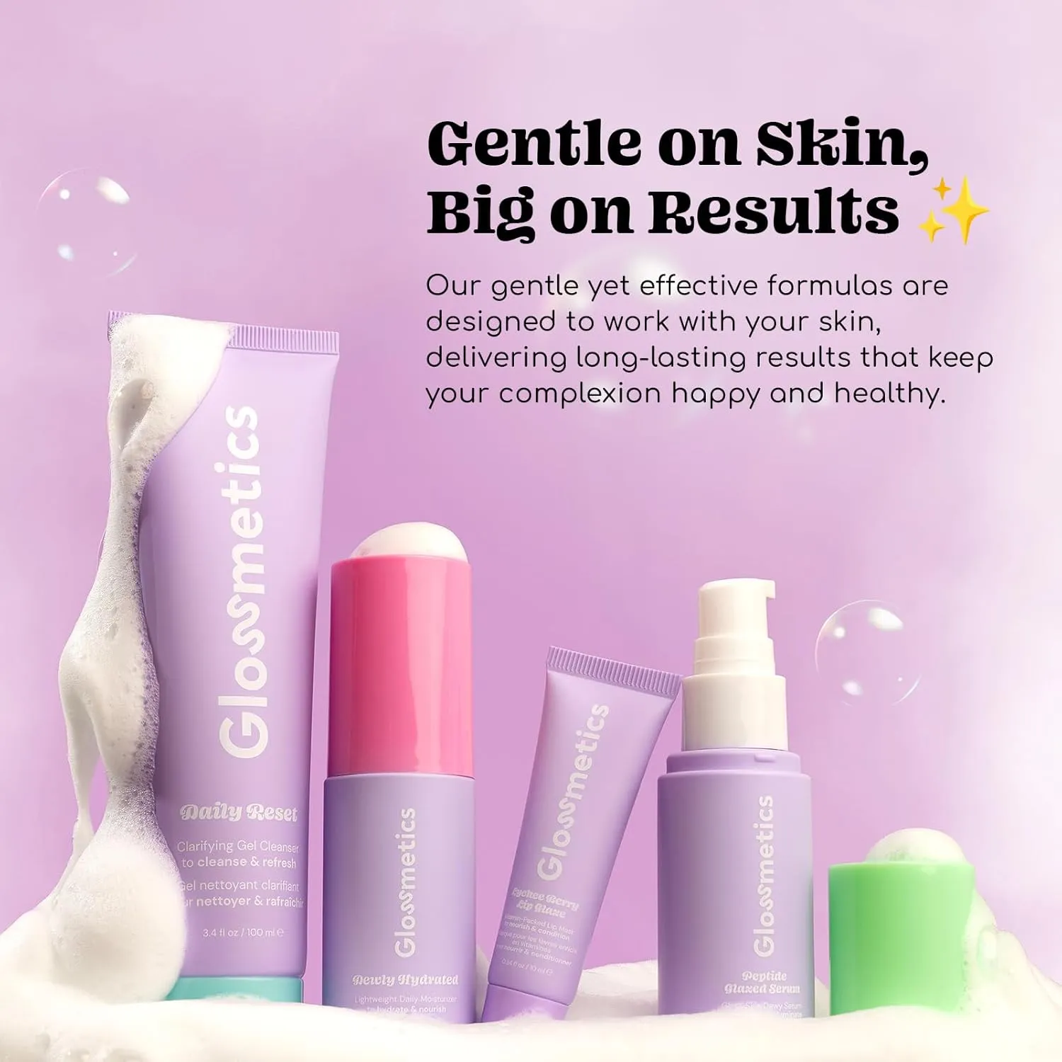 Glossmetics Glossy & Glazed Collection - Overnight Mask for Dry Lips, Fruit Butter Hydrating and Moisturizing Balm for Soft, Smooth Lips - Assorted Glaze, Pack of 3
