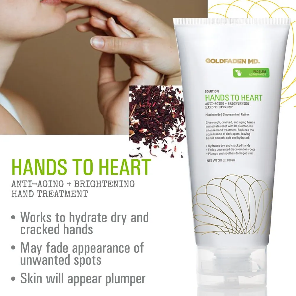 GOLDFADEN MD Ultimate Hydration Duo Hands to Heart Moisturizing Anti-Aging Hand Cream 3oz and Lip Therapy Restoring Lip Balm .5oz