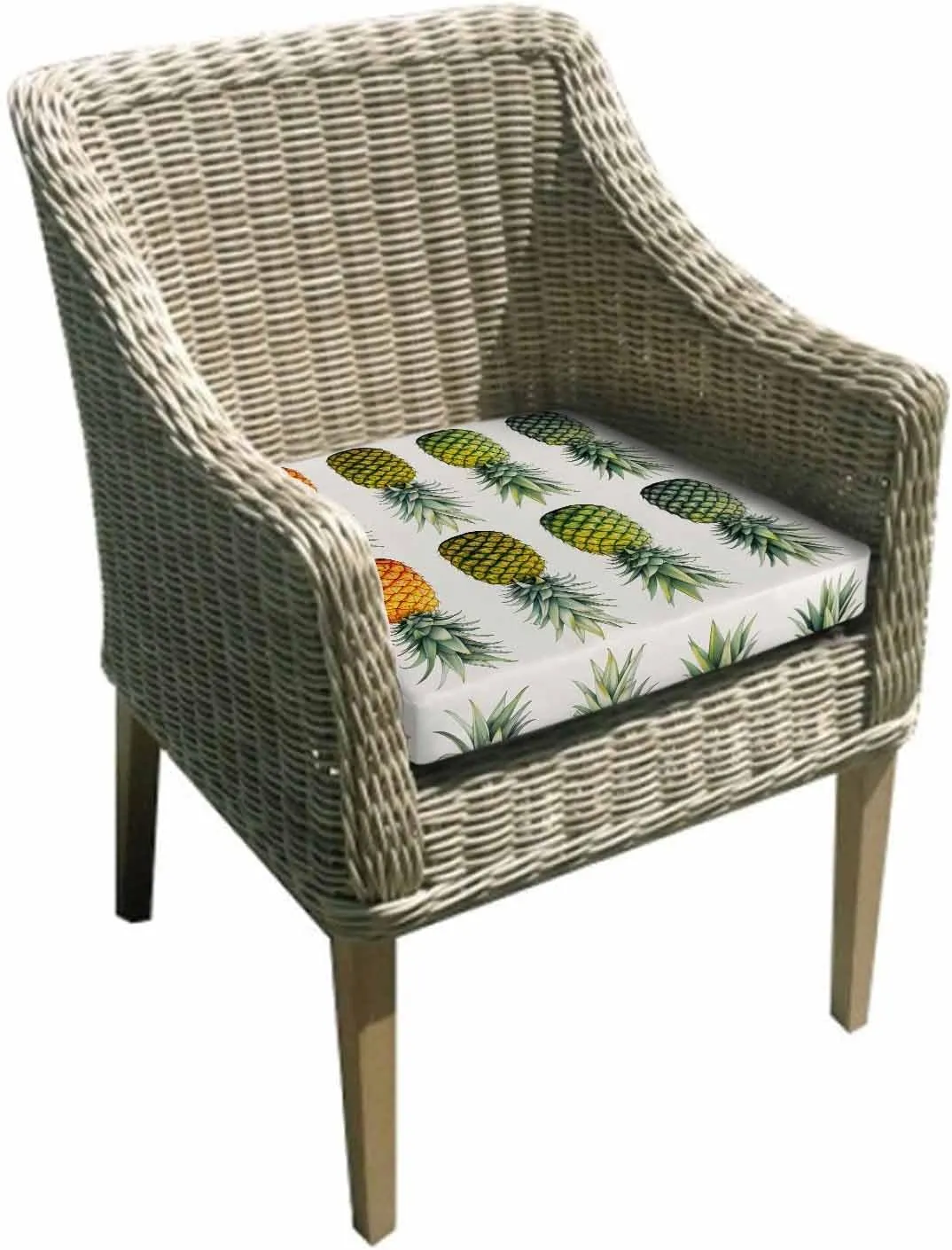 Gradient Pineapple Outdoor Cushion Chair Cover Set of 2 - Waterproof Couch Seat Covers, Watercolor Modern Fruit Patio Furniture Protector Cushions Slipcovers for Sofa/RV, 22"x22"x4"