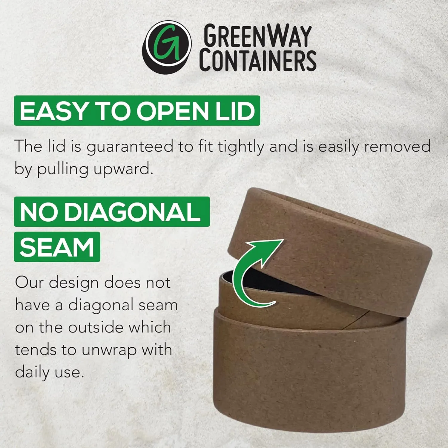 GreenWay 2oz / 60g Kraft Paperboard Empty Jars with Lids - 6 Pack Biodegradable Jars Refillable DIY Cosmetic Containers – Wax Lined Packaging Containers with Snug-Fitting Caps - Black