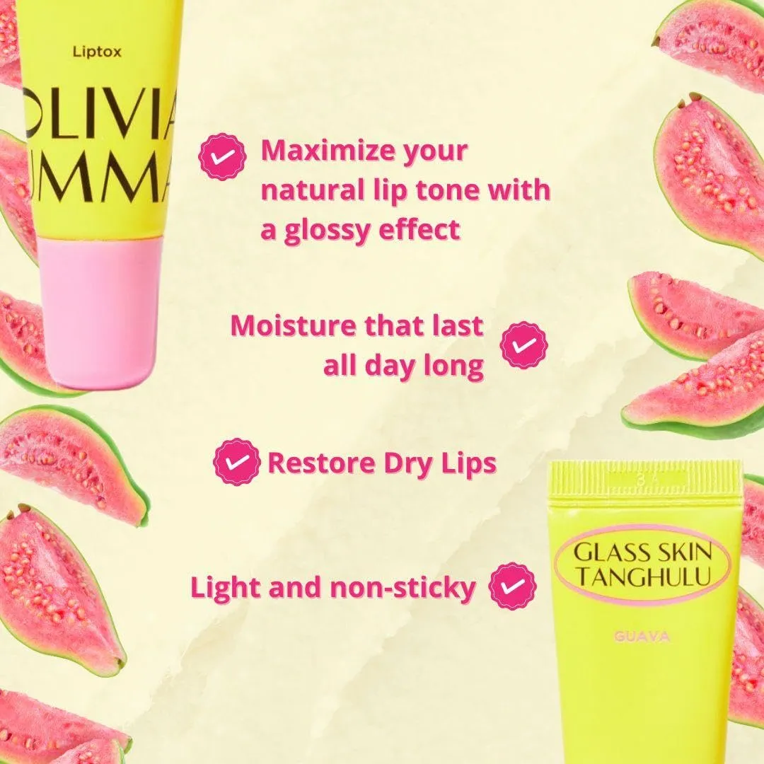 Guava Glass Skin Tanghulu Liptox - Korean Plumping Lip Balm with Peppermint, Shea Butter & Macadamia Seed Oil to Shine and Restore Dry Lips - Non-Sticky Korean Lip Plumper - 10 ml