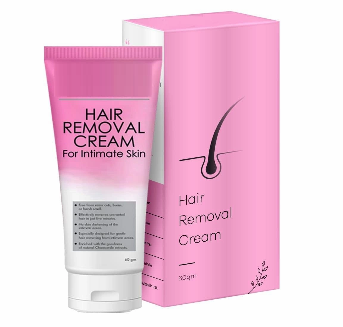 HA Hair Removal Cream for Intimate Skin women 60gm with After Wax Soothing Serum with Vitamin C 30gm