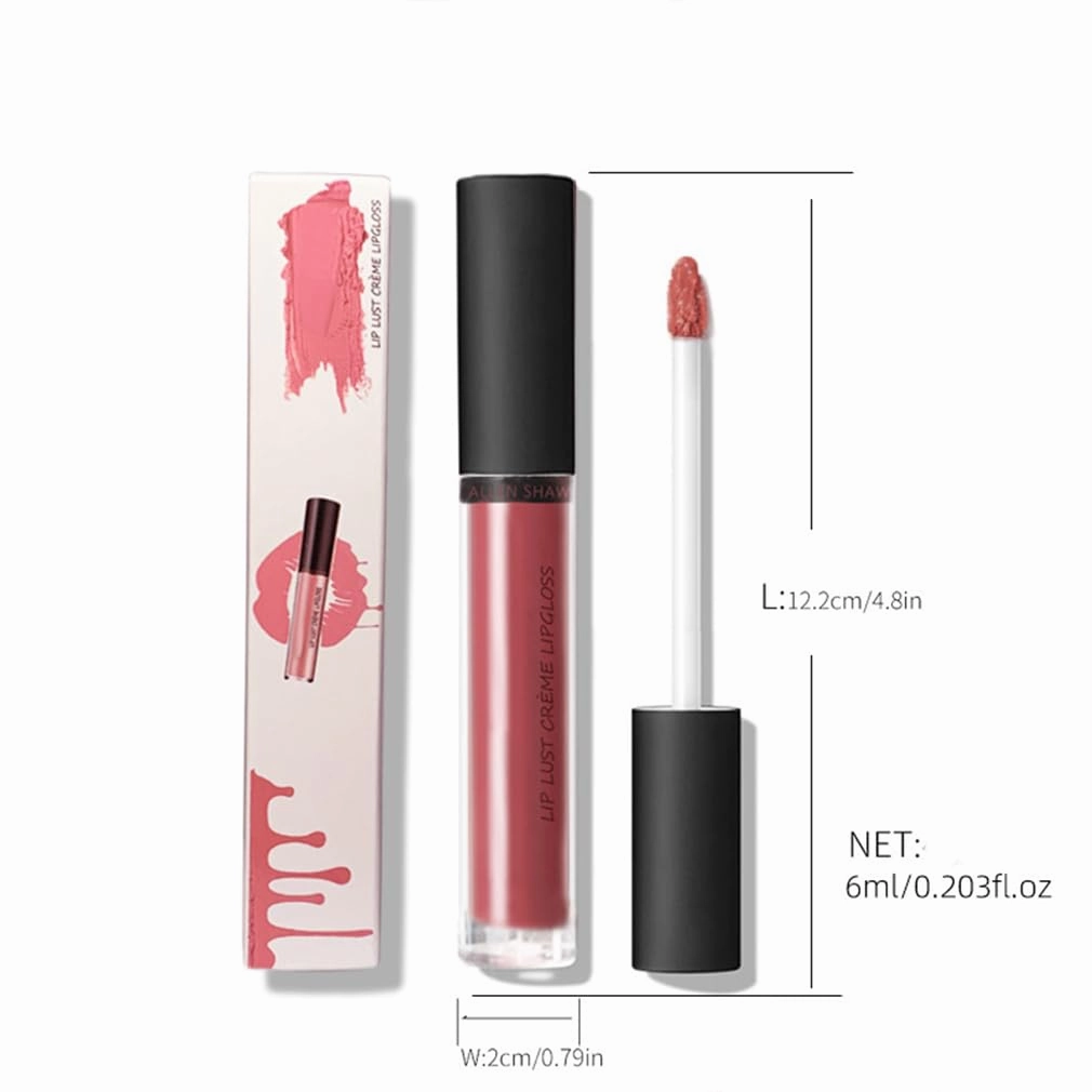 Hailnrothwad Lipstick,12 Colors Cream Texture Lipstick, Waterproof Non-Sticky Lip Gloss, Long-Lasting Moisturizing Matte Finish, Highly Pigmented Lip Color For Daily Makeup And Travel Use (5#)