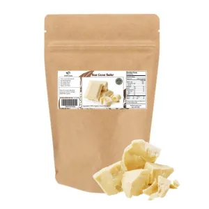 HalalEveryDay 5 Lb Cocoa Butter Bag, Raw, Unprocessed. Use for Lotion, Cream, Lip Balm, Oil, Stick, or Body Butter. Non-GMO Food Grade Cosmetic Grade