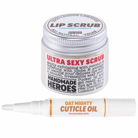 Handmade Heroes Lip Scrub and Cuticle Oil Pen Bundle