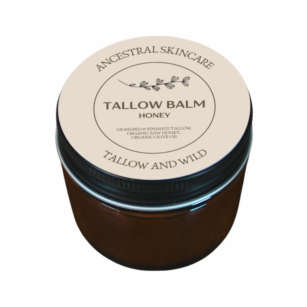 Handmade Whipped Honey & Tallow Balm - Face Moisturizer - Organic, 100% Grass-Fed/Finished for Sensitive Skin - 2 oz