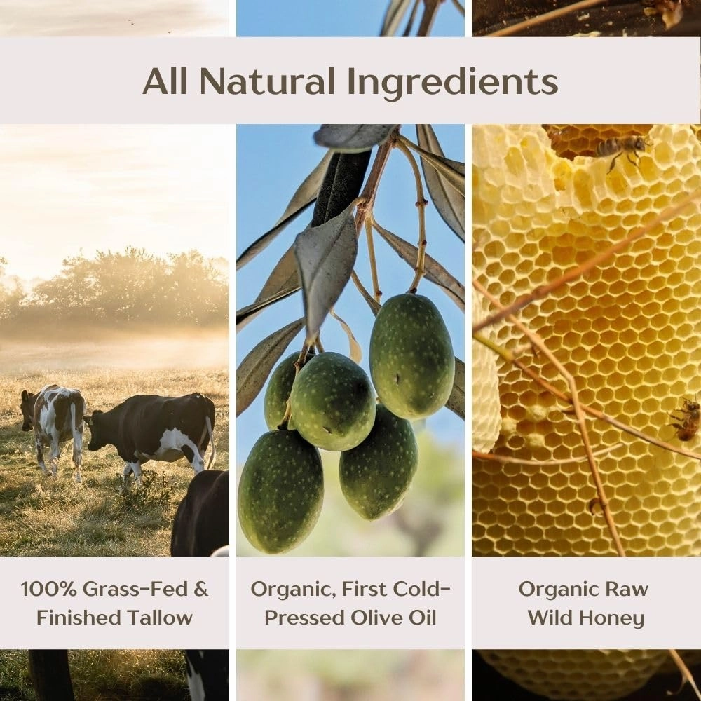 Handmade Whipped Honey & Tallow Balm - Face Moisturizer - Organic, 100% Grass-Fed/Finished for Sensitive Skin - 2 oz