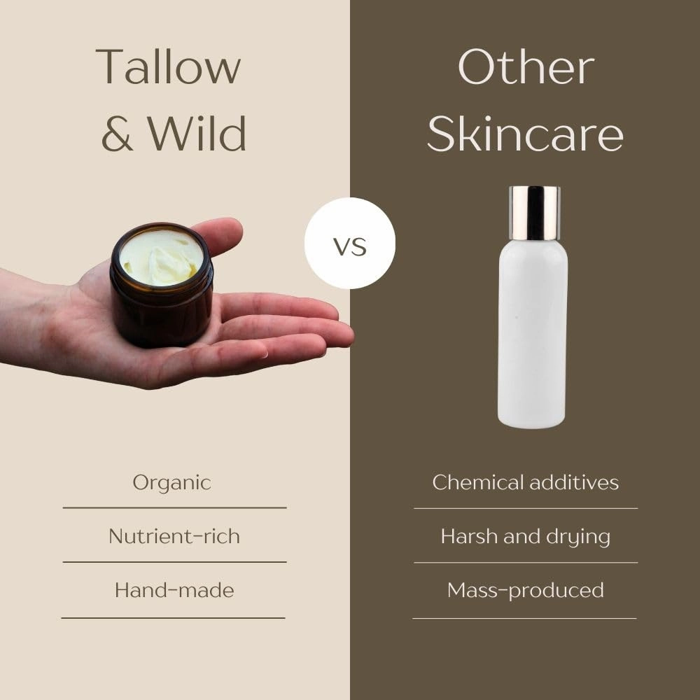 Handmade Whipped Honey & Tallow Balm - Face Moisturizer - Organic, 100% Grass-Fed/Finished for Sensitive Skin - 2 oz