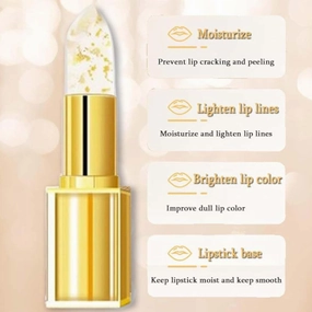 Hardpointing Color Changing Lipstick, Gold Crystal Color Changing Lipsticks (#B,2PCS)
