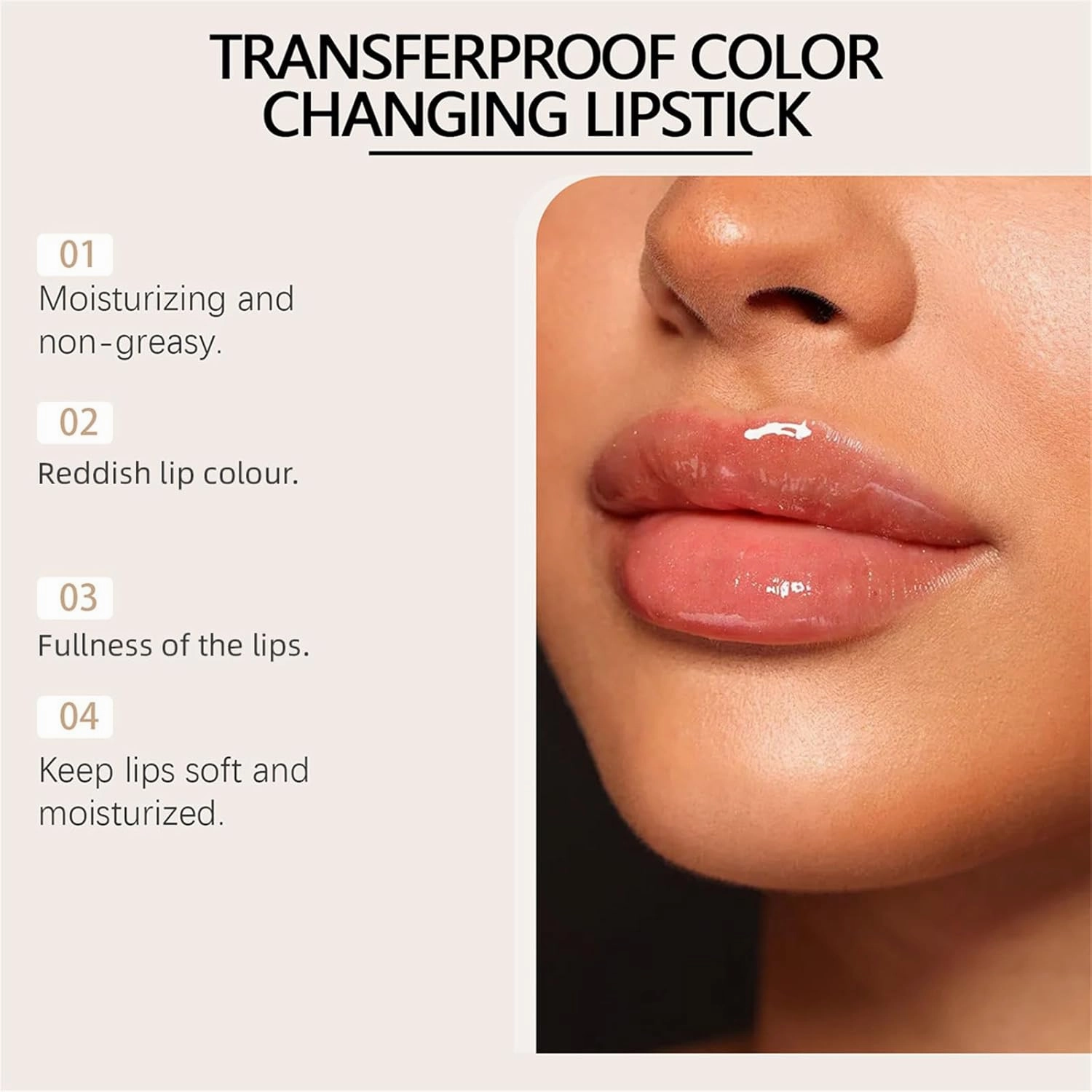 Hardpointing Color Changing Lipstick, Markforlove Lipstick, Hard Pointing Lip stick, Transferproof Color Changing Lip stick, Gold Foil Moisturizing Glossy Shine Lip Gloss (2pcs)
