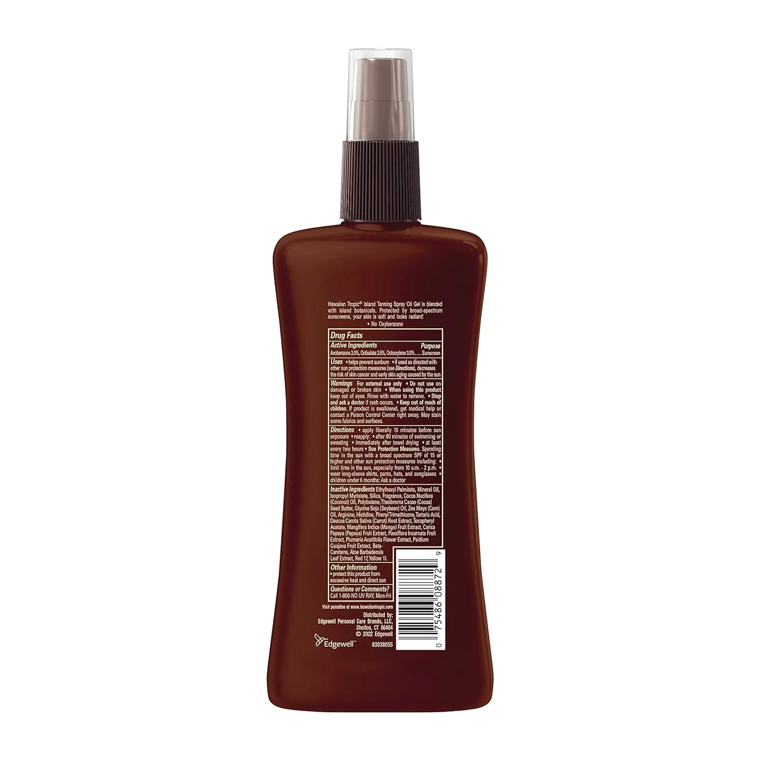 Hawaiian Tropic SPF 15 Tanning Oil Spray with Coconut Oil and Cocoa Butter, 8oz & Banana Boat SPF 50 Lip Sunscreen Twin Pack