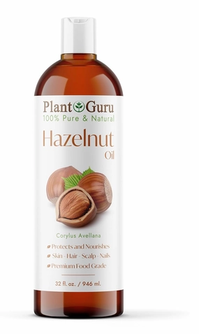 Hazelnut Oil 32 fl. oz. Cold Pressed 100% Pure Natural Carrier - Skin, Face, Body And Hair Growth Moisturizer. Great For DYI Cream, Lotions and Lip balm.