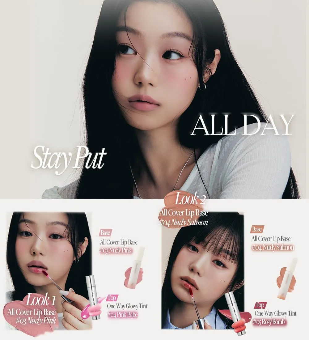 Heart Percent Dote On Mood All Cover Lip Base, Comfortable & Flawless Lip Tone & Texture Correction w/Lightweight Texture, #01. Creamy Beige