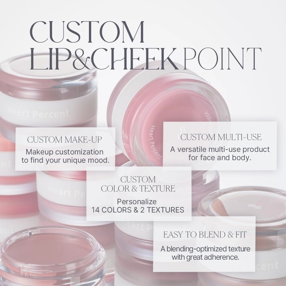 Heart Percent Dote On Mood Custom Lip & Cheek, Matte (Fog Pot)   Glow (Shine Balm) Dual Type Multi-use Blush & Lip Tint [#05. Mauvish]