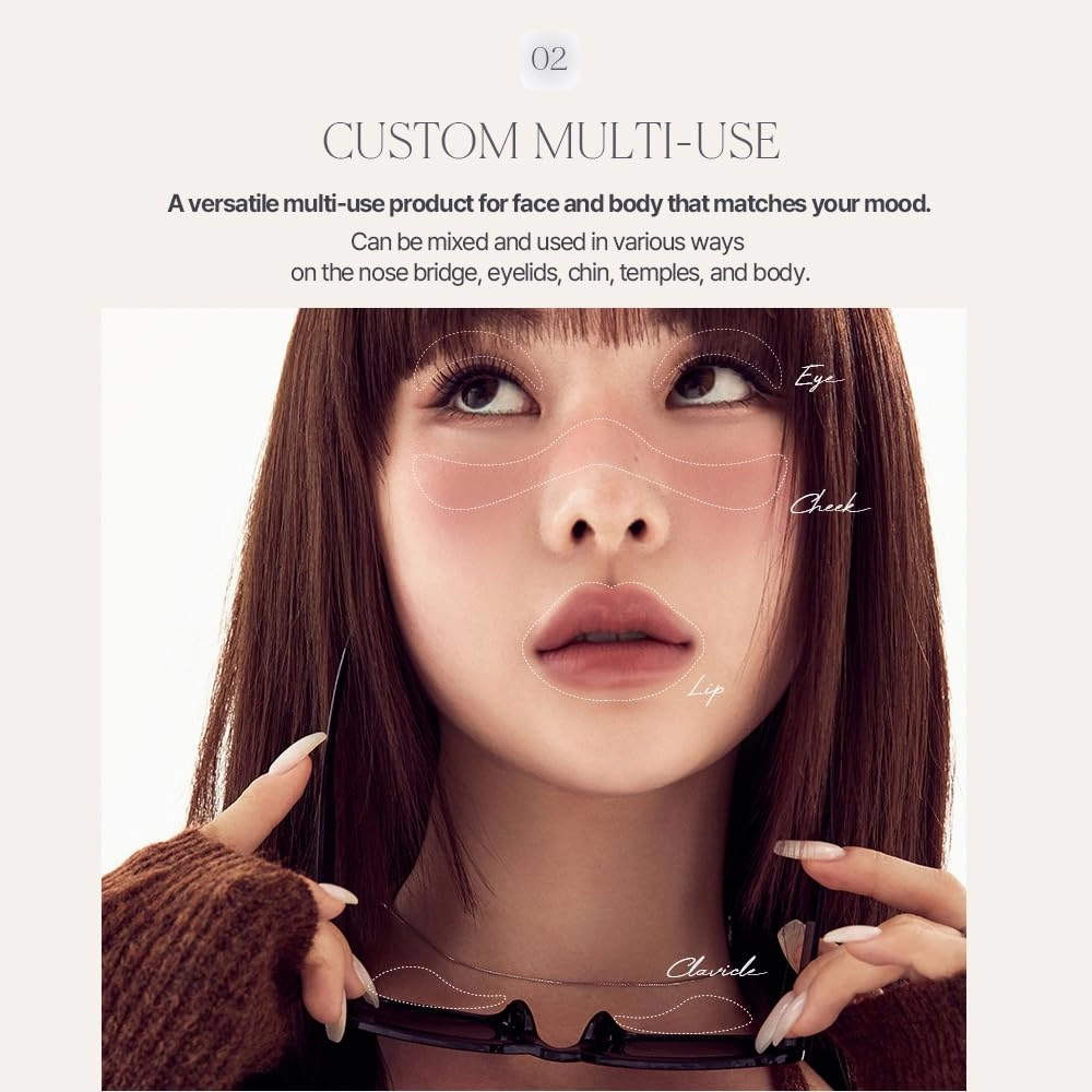 Heart Percent Dote On Mood Custom Lip & Cheek, Matte (Fog Pot)   Glow (Shine Balm) Dual Type Multi-use Blush & Lip Tint [#05. Mauvish]