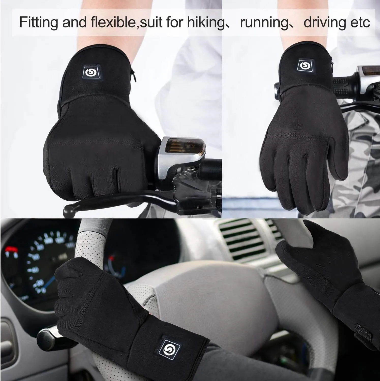 Heated Glove Liners for Men Women,Rechargeable Electric Battery Heating Riding Ski Snowboarding Hiking Cycling Hunting Thin Gloves Hand Warmer