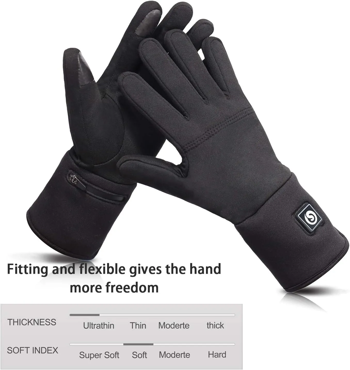 Heated Glove Liners for Men Women,Rechargeable Electric Battery Heating Riding Ski Snowboarding Hiking Cycling Hunting Thin Gloves Hand Warmer
