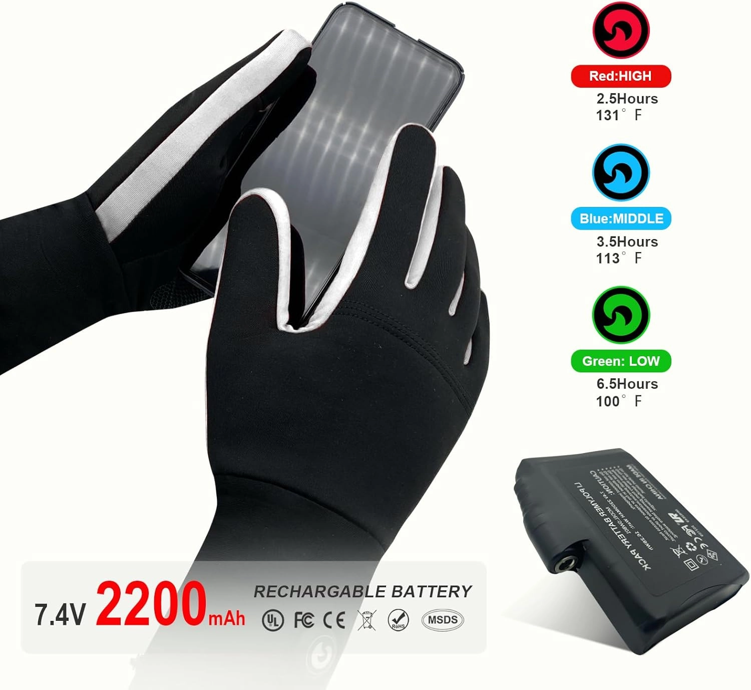 Heated Glove Liners for Men & Women - Electric Heated Arthritis & Raynaud's Gloves for Winter
