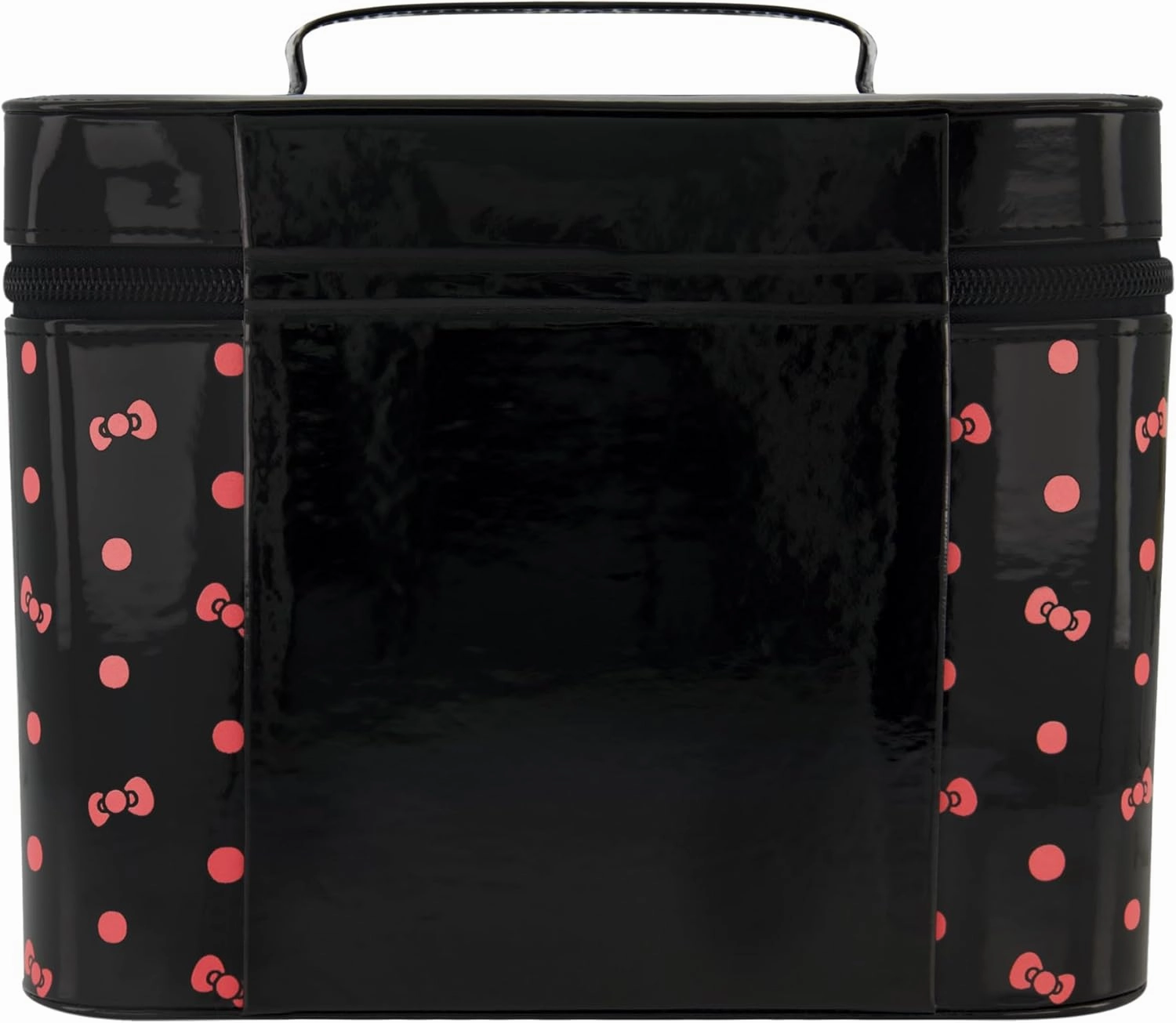 Hello Kitty Large Cosmetic Travel Case Organizer, Portable Makeup Box with Mirror and Dual Zipper