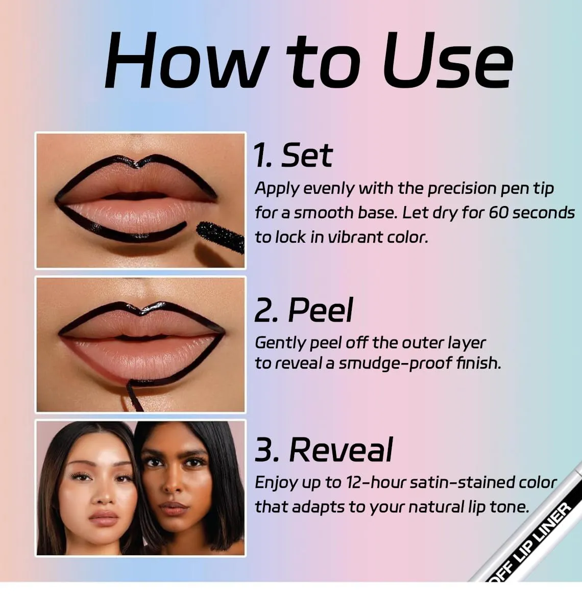 HESBITEUL 4-Piece Long Lasting Lip Stain: 4 Curated Colors with Botanical Extracts - Cruelty-Free Makeup for Trendy Women's Outfits