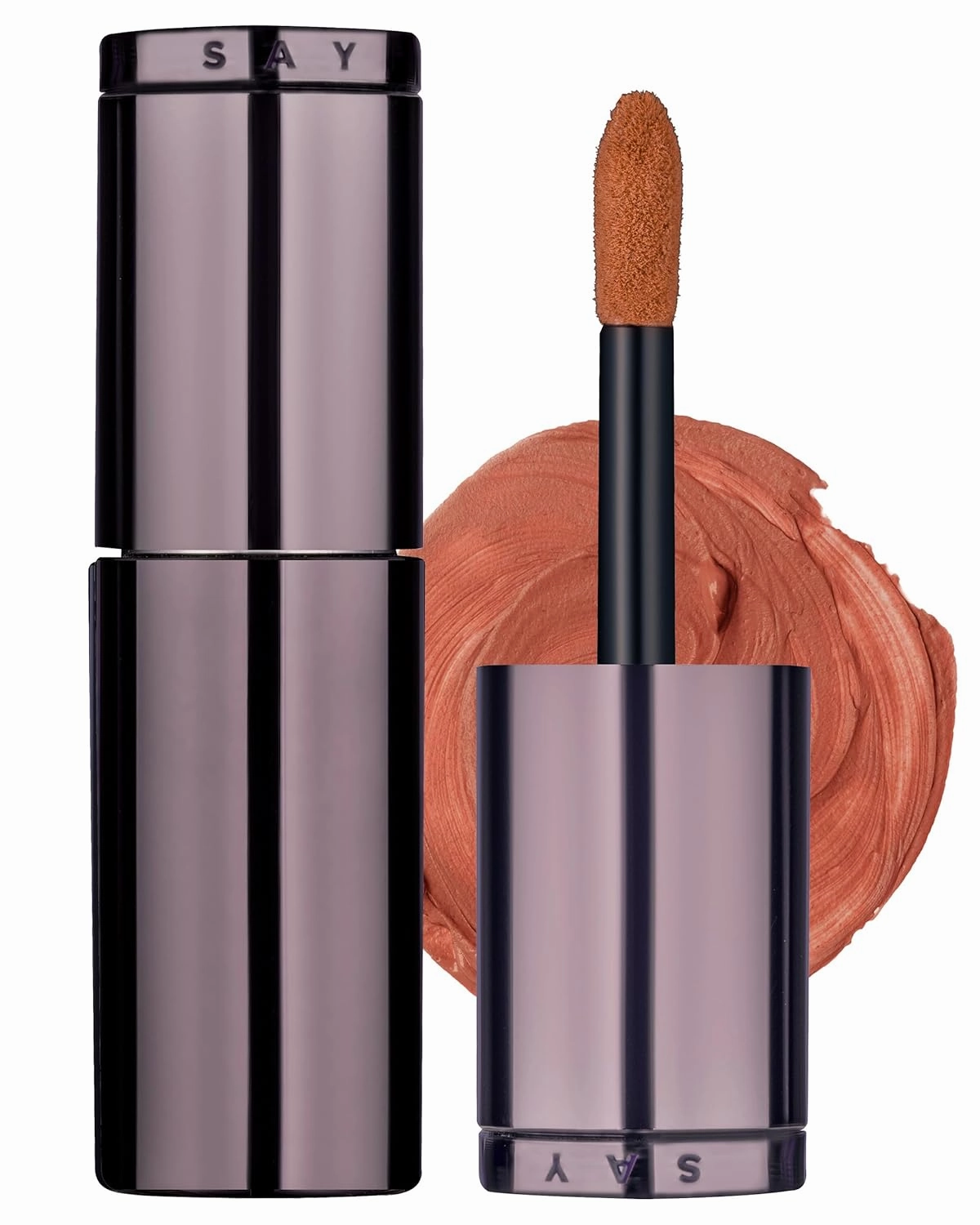 HEVVYMAKEUP Blurring Effect Lip Tint - Airy Velvet Matte Lips - Vegan, Longwear, Vibrant, Buildable Creamy Soft Texture - Korean Lip Makeup, Figgy Caramel, 0.13 fl.oz.