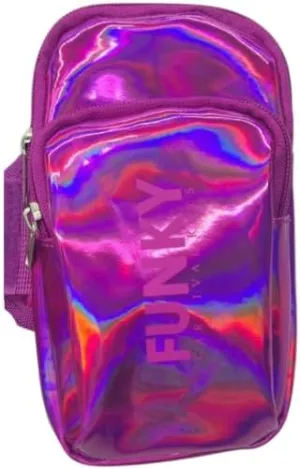Holographic Arm Bag |Festival Bag Outdoor Waist Pouch | Carnival Hiking Pack with Adjustable Straps (Purple)