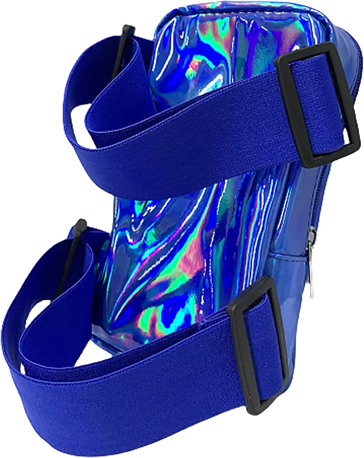 Holographic Thigh Bag | Carnival Leg Harness for Women | Outdoor Waist Pouch | J'ouvert Travel Leg Pack with Adjustable Colored Straps | Blue