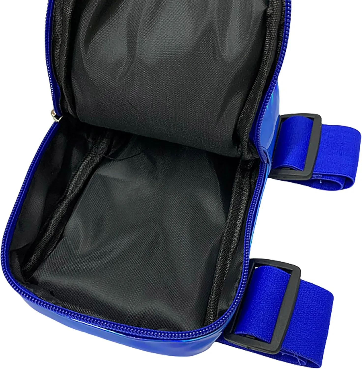 Holographic Thigh Bag | Carnival Leg Harness for Women | Outdoor Waist Pouch | J'ouvert Travel Leg Pack with Adjustable Colored Straps | Blue