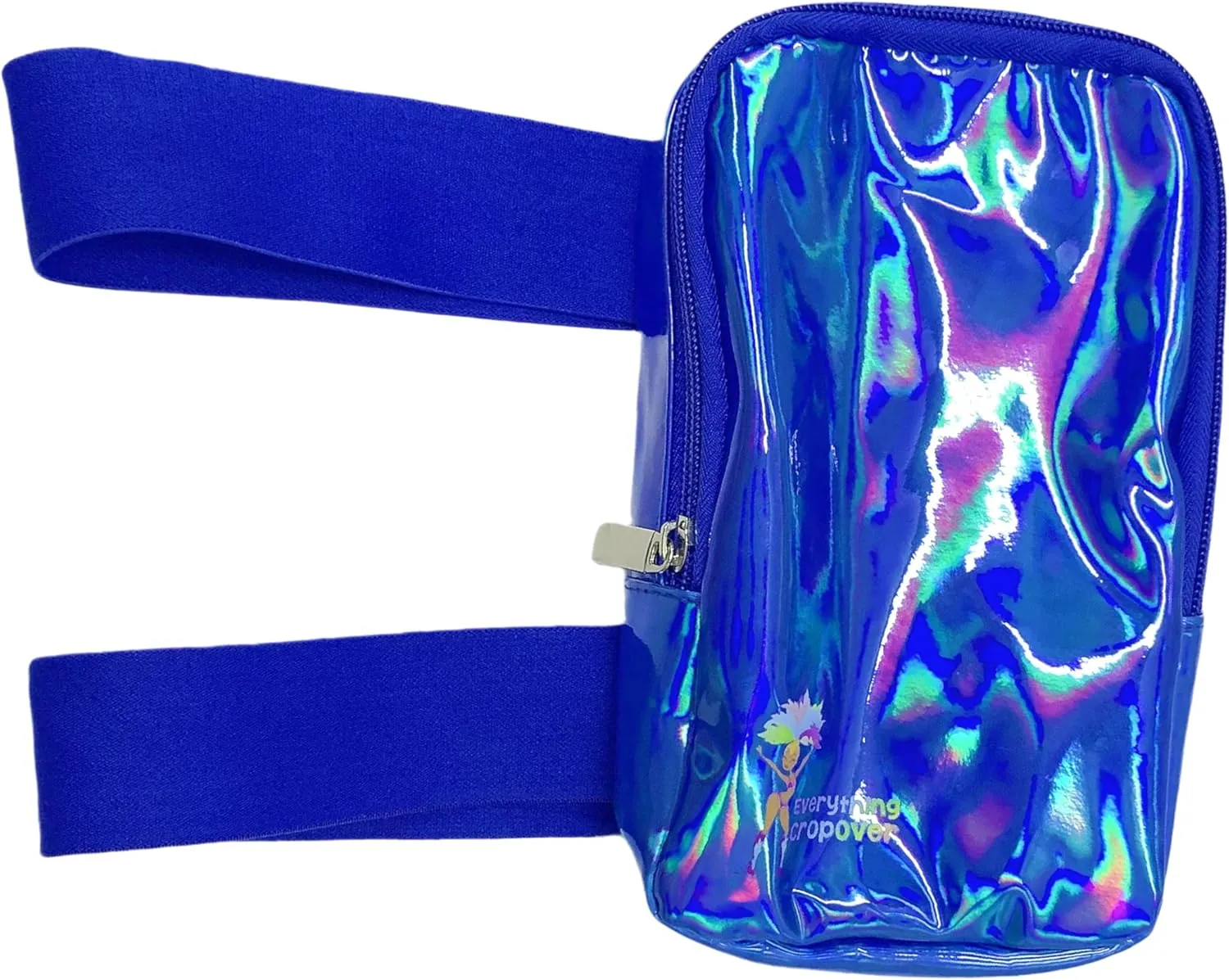 Holographic Thigh Bag | Carnival Leg Harness for Women | Outdoor Waist Pouch | J'ouvert Travel Leg Pack with Adjustable Colored Straps | Blue