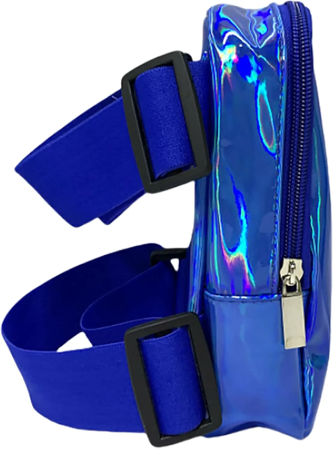 Holographic Thigh Bag | Carnival Leg Harness for Women | Outdoor Waist Pouch | J'ouvert Travel Leg Pack with Adjustable Colored Straps | Blue
