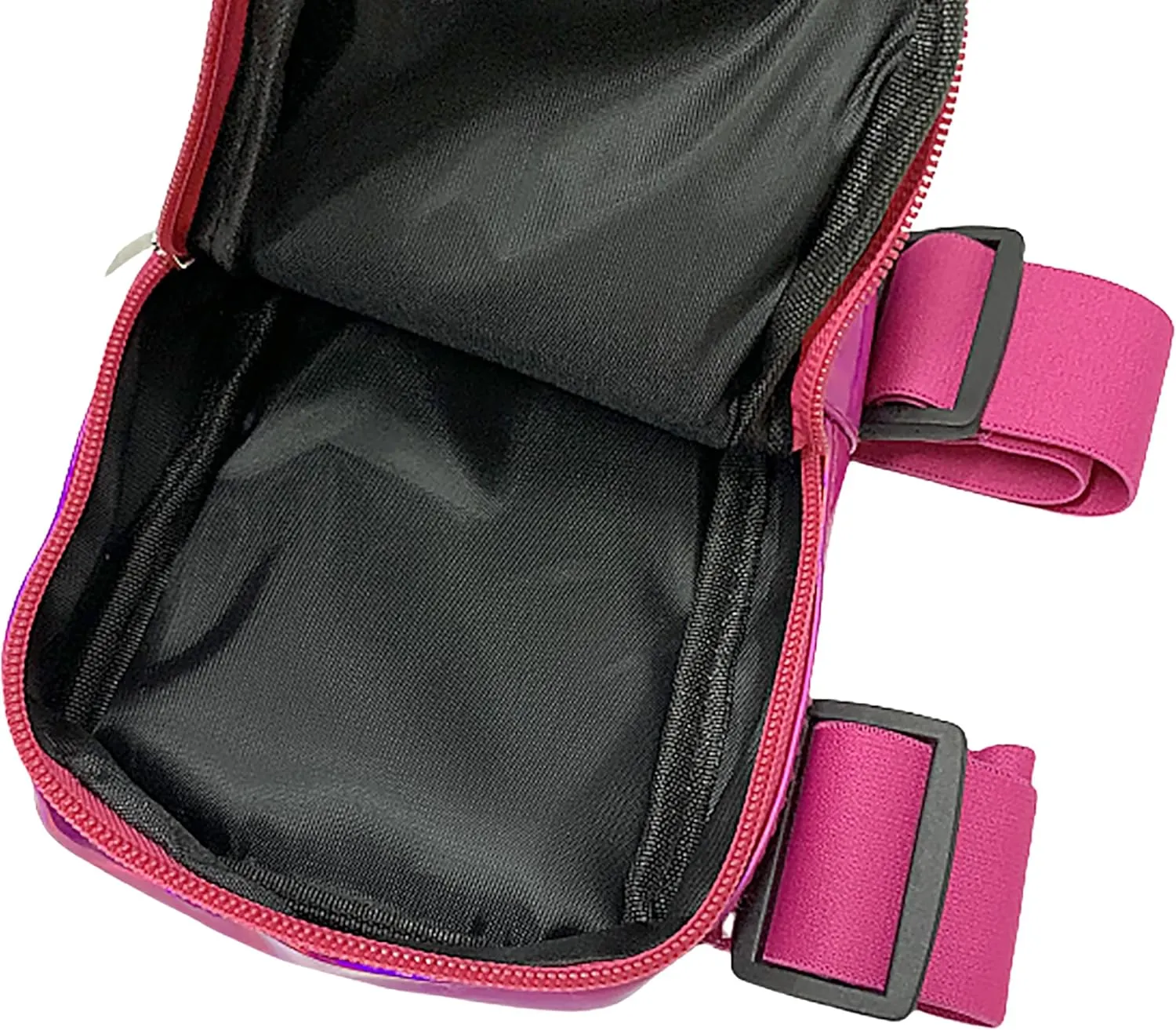 Holographic Thigh Bag | Carnival Leg Harness for Women | Outdoor Waist Pouch | J'ouvert Travel Leg Pack with Adjustable Colored Straps | Pink