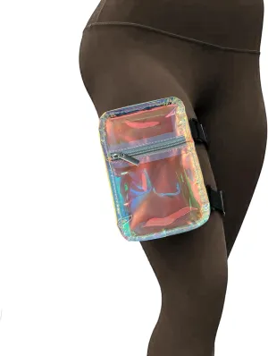 Holographic Thigh Bag | Leg Harness for Women | Outdoor Waist Pouch | Carnival Hiking Travel Fanny Pack with Adjustable Straps | Iridescent